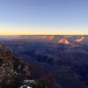 view over the grand canyon at sunset