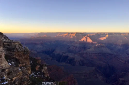 view over the grand canyon at sunset