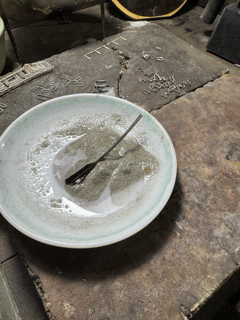 borax mix for silver welding in a white bowl