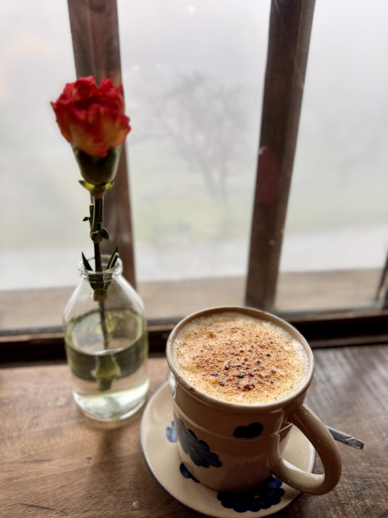 roasted ginger tea with creme brulee