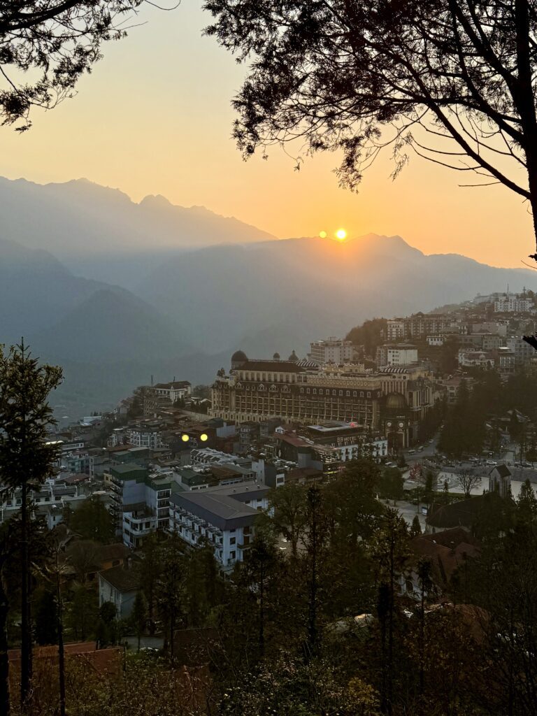 sunset over sapa from ham rong viewpoint