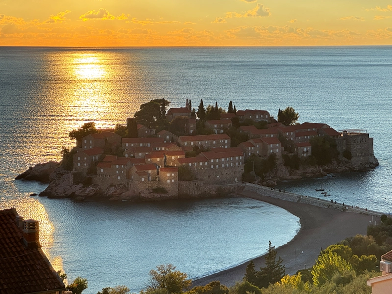 sveti-stefan-at-sunset